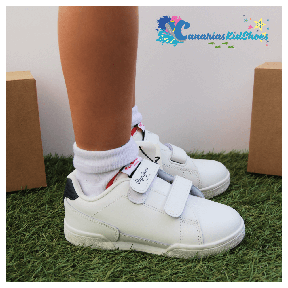 Tenis Pepe Jeans Niño Blancos ideal para Colegio - CanariasKidShoes