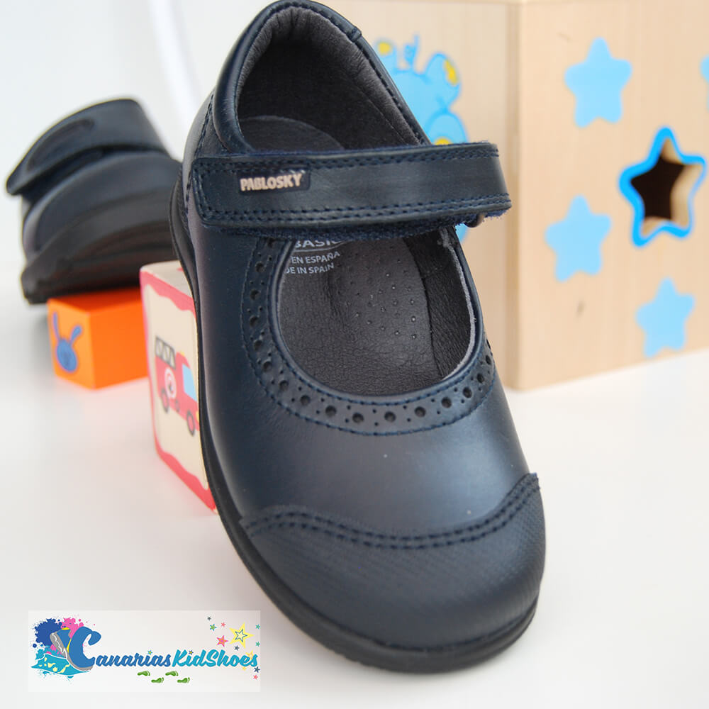 Zapatos de colegio Pablosky para niñas Talla 24 Color MARINO