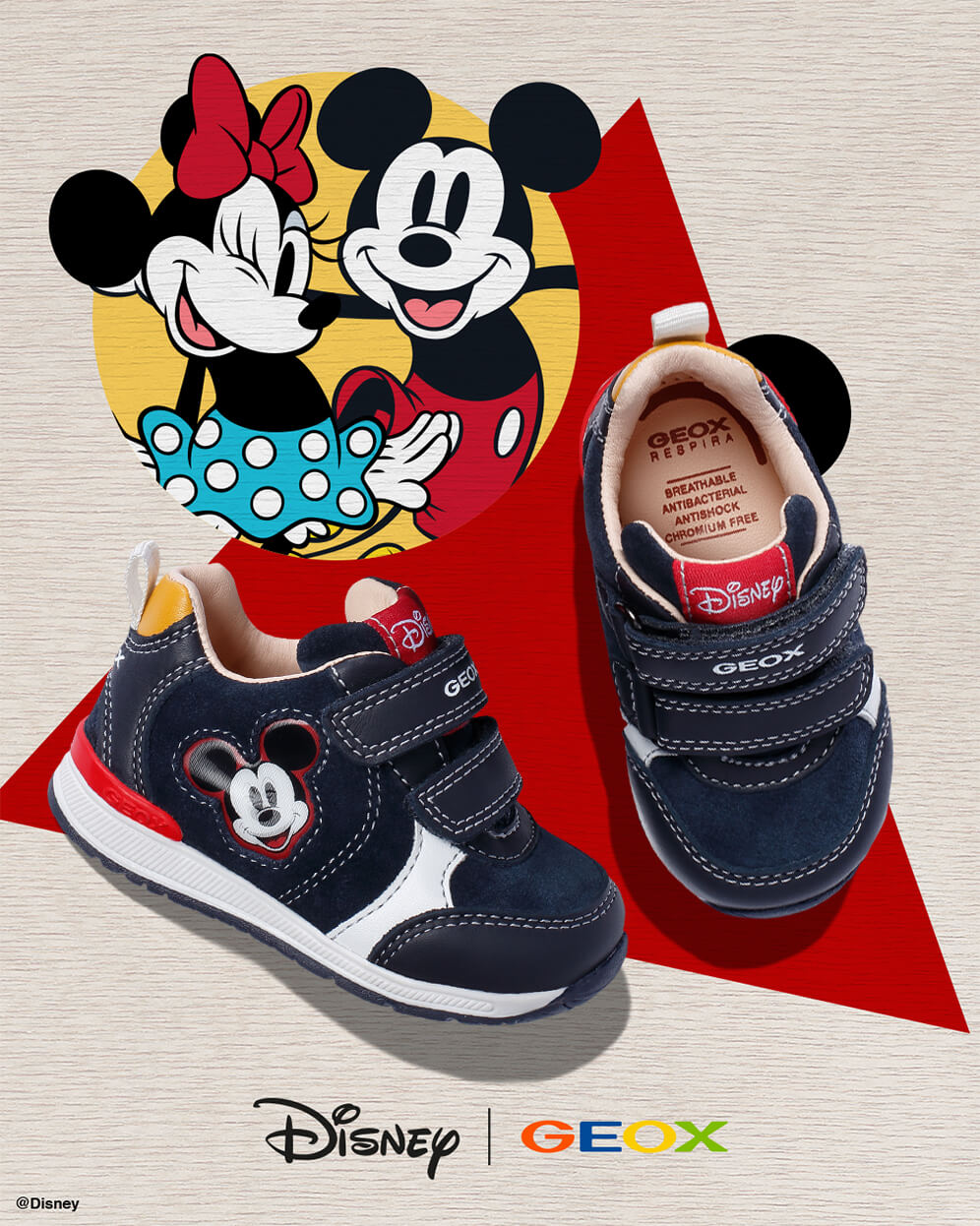 Disney Mickey Mouse - Zapatillas deportivas clásicas con velcro para niños,  color blanco